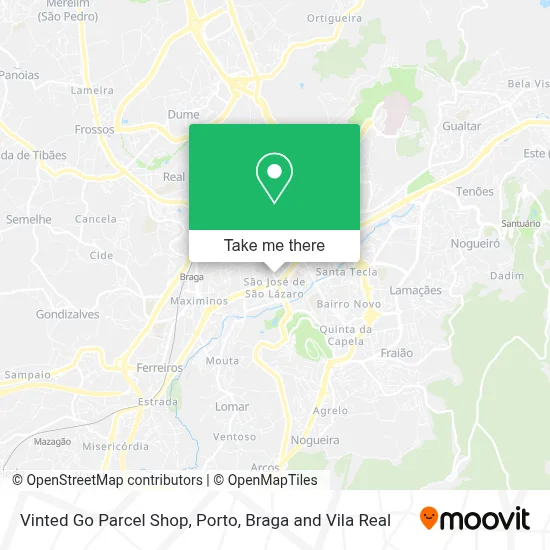 Vinted Go Parcel Shop map