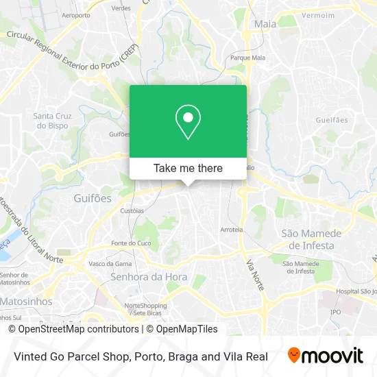 Vinted Go Parcel Shop map