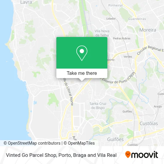 Vinted Go Parcel Shop map