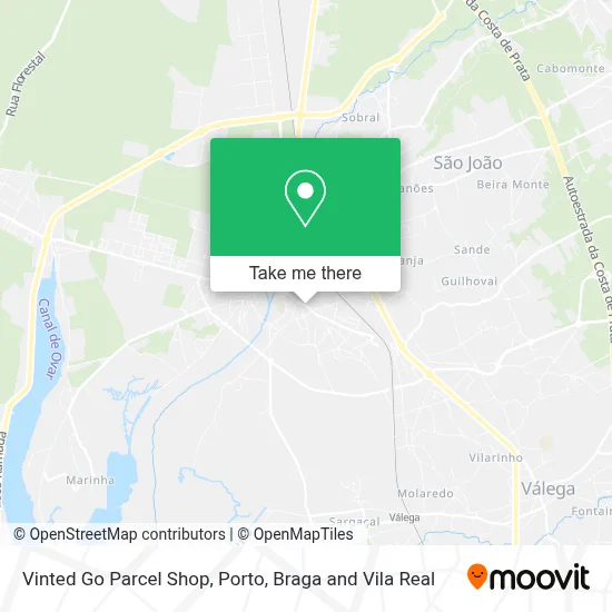 Vinted Go Parcel Shop map