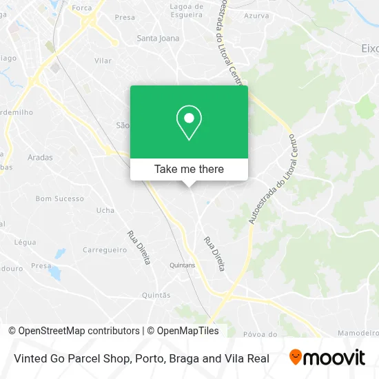Vinted Go Parcel Shop map