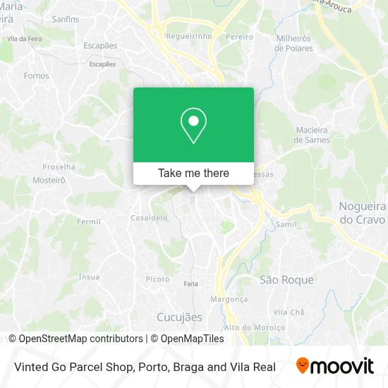 Vinted Go Parcel Shop map