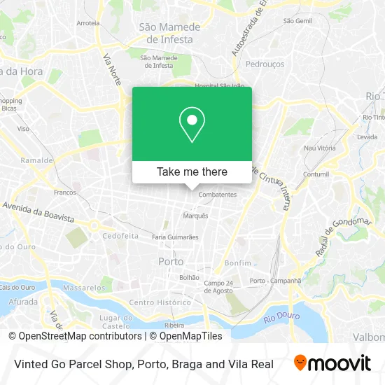 Vinted Go Parcel Shop map