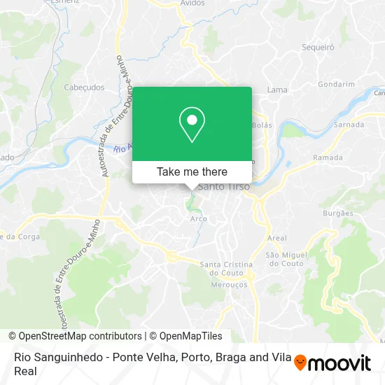 Rio Sanguinhedo - Ponte Velha map