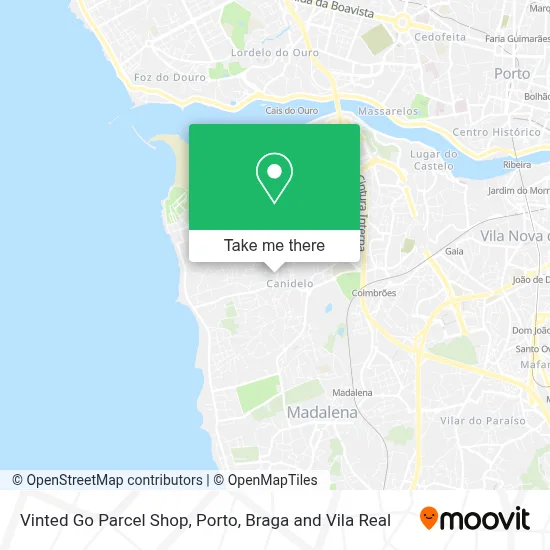 Vinted Go Parcel Shop map