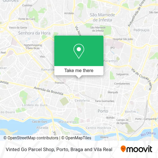 Vinted Go Parcel Shop map