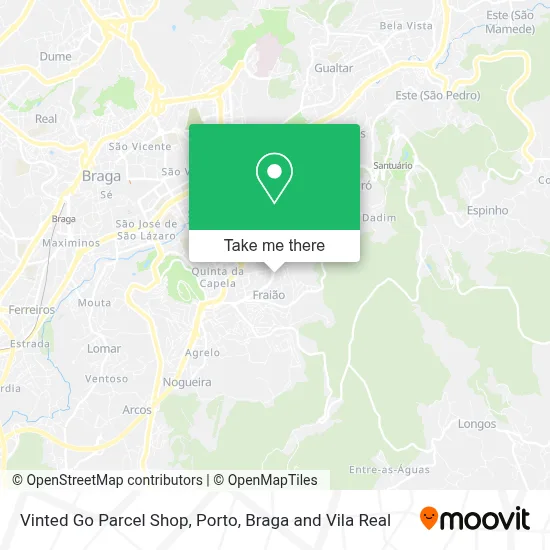 Vinted Go Parcel Shop map
