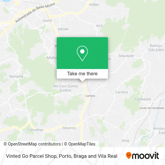 Vinted Go Parcel Shop map