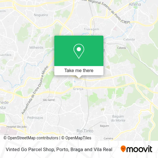 Vinted Go Parcel Shop map