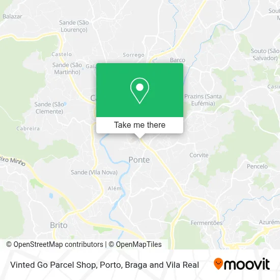 Vinted Go Parcel Shop map