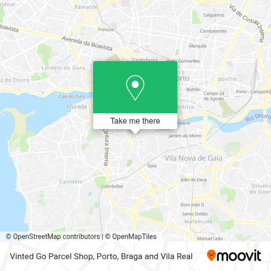Vinted Go Parcel Shop map