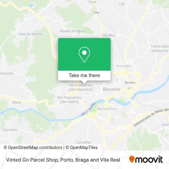 Vinted Go Parcel Shop map