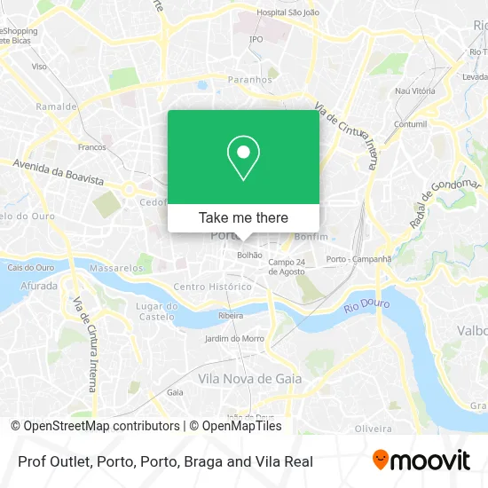 Prof Outlet, Porto map