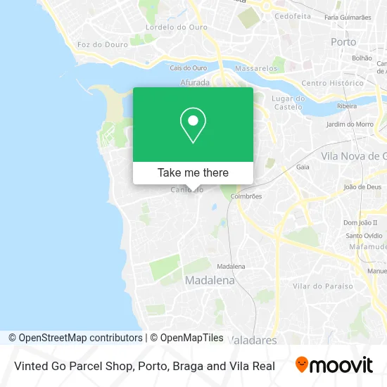 Vinted Go Parcel Shop map