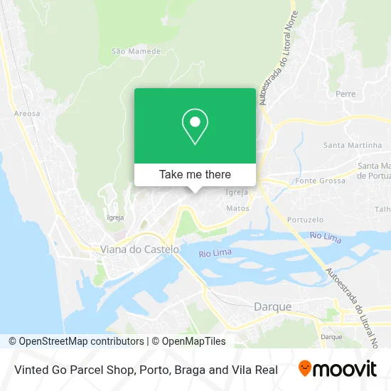 Vinted Go Parcel Shop map