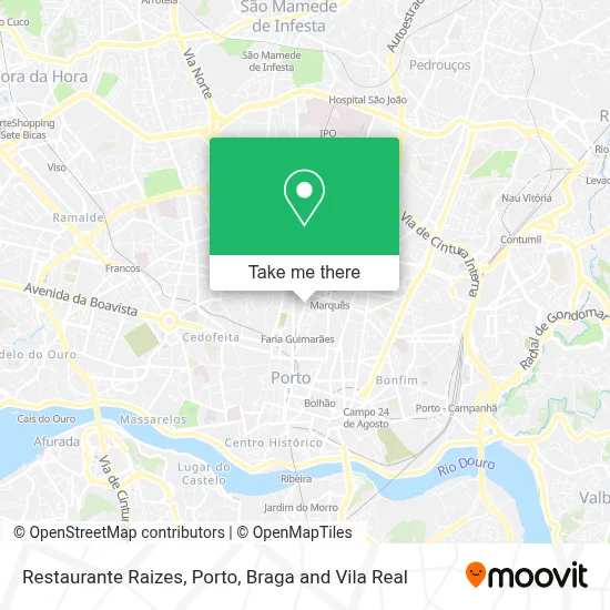 Restaurante Raizes map