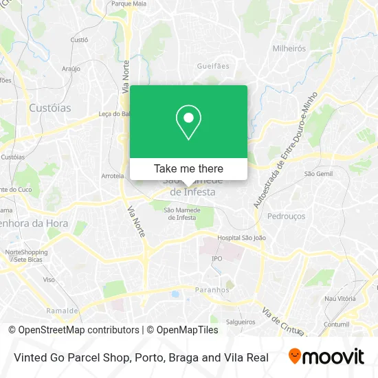 Vinted Go Parcel Shop map
