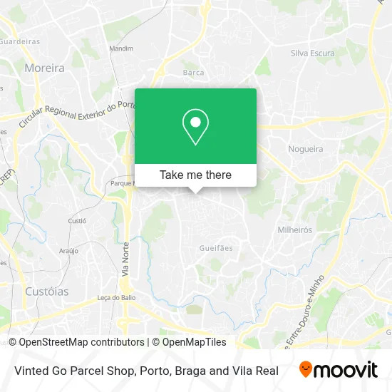 Vinted Go Parcel Shop map