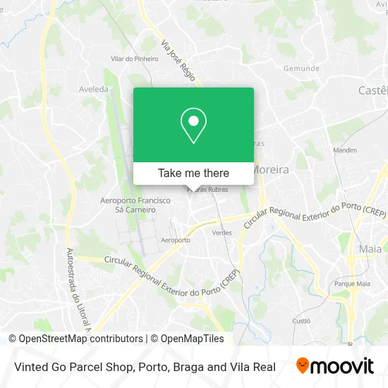 Vinted Go Parcel Shop map