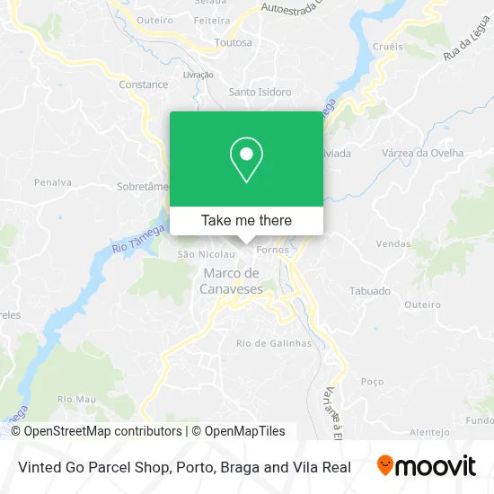 Vinted Go Parcel Shop map