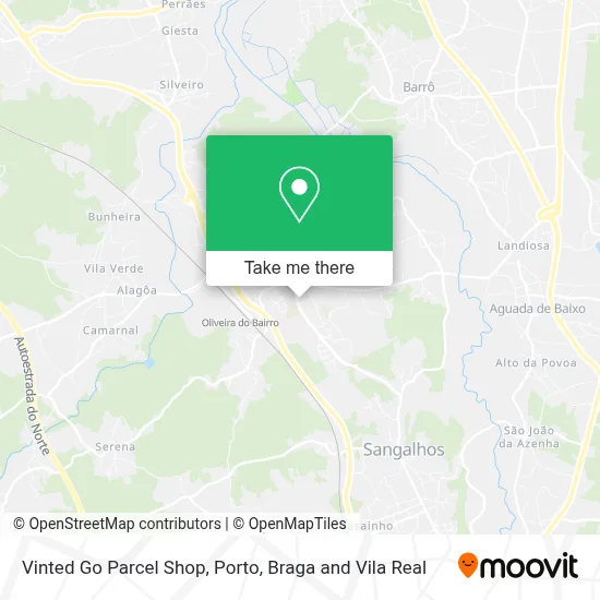 Vinted Go Parcel Shop map