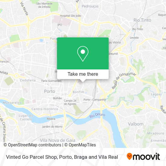 Vinted Go Parcel Shop map