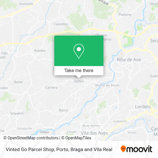 Vinted Go Parcel Shop map