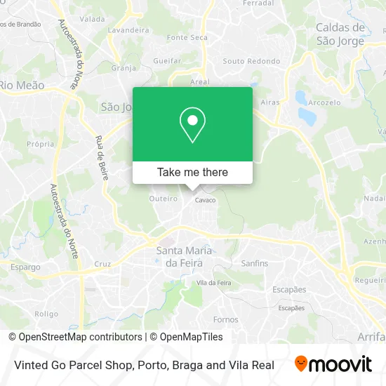 Vinted Go Parcel Shop map