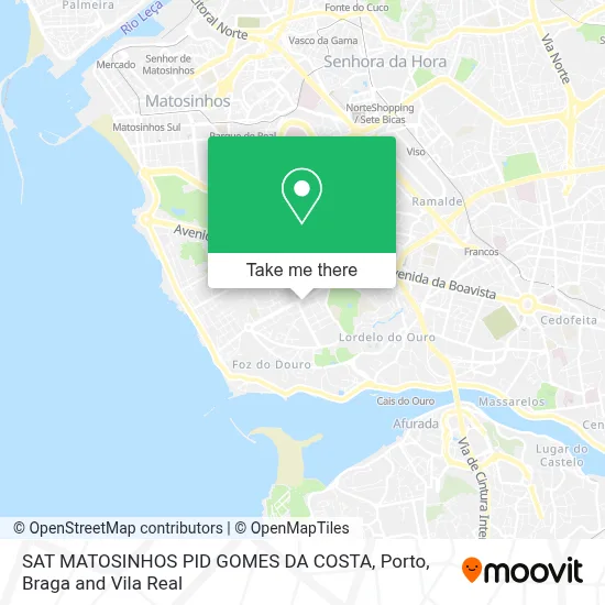 SAT MATOSINHOS PID GOMES DA COSTA map