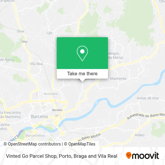 Vinted Go Parcel Shop map