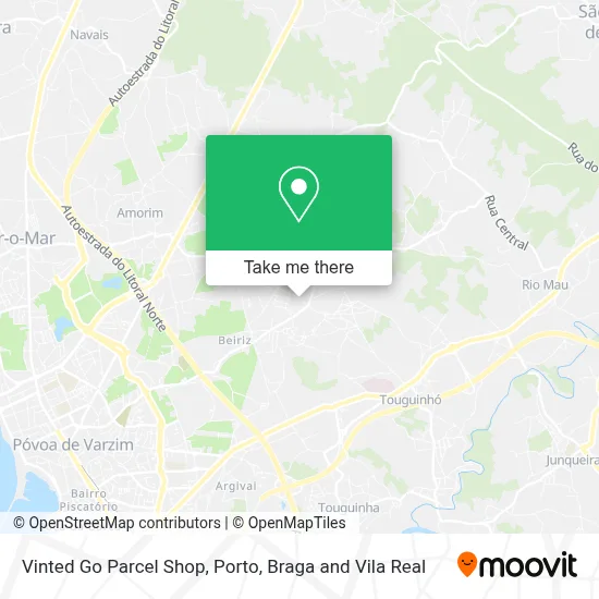 Vinted Go Parcel Shop map