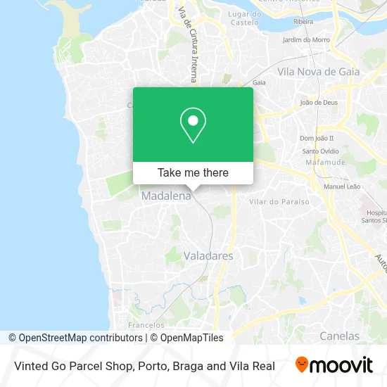 Vinted Go Parcel Shop map