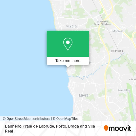 Banheiro Praia de Labruge map