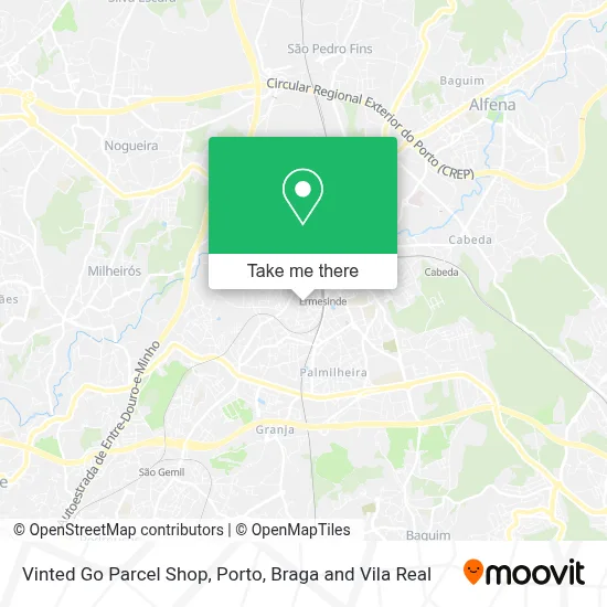 Vinted Go Parcel Shop map