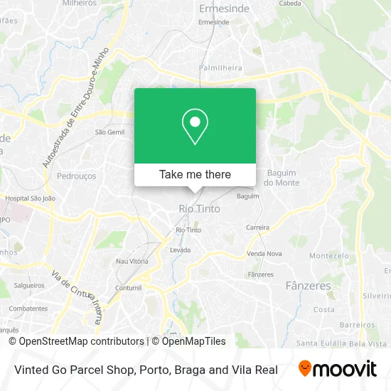Vinted Go Parcel Shop map