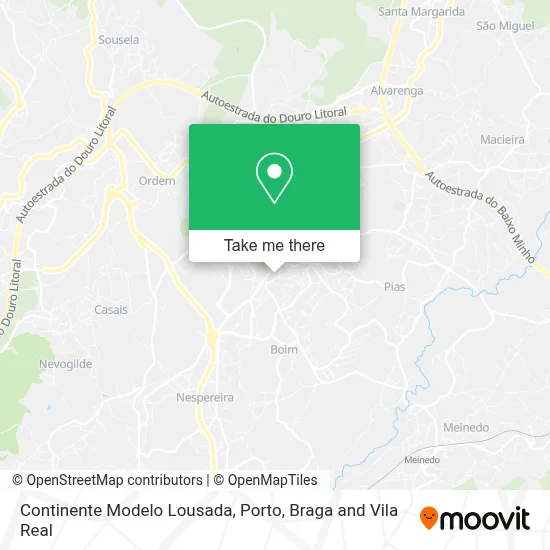 Continente Modelo Lousada map
