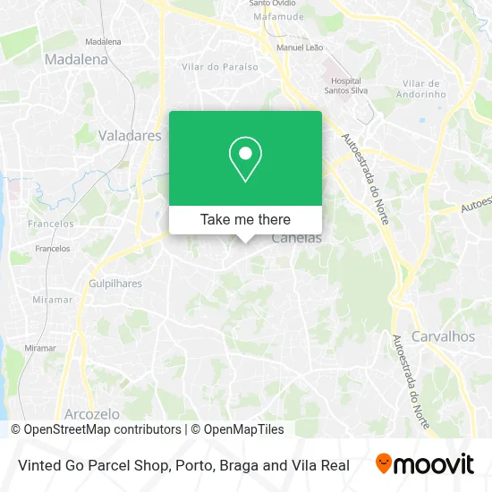 Vinted Go Parcel Shop map