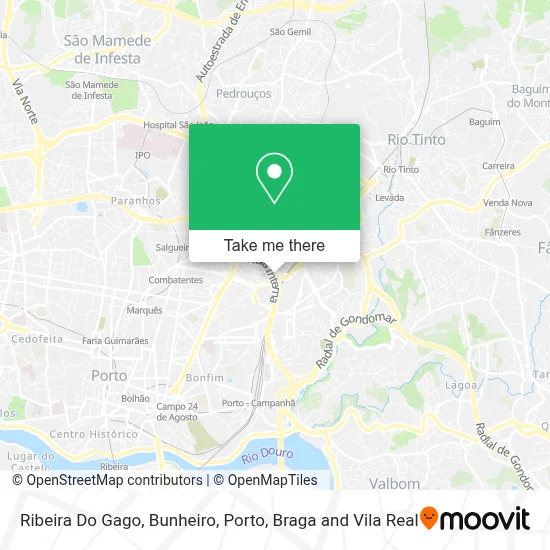 Ribeira Do Gago, Bunheiro map