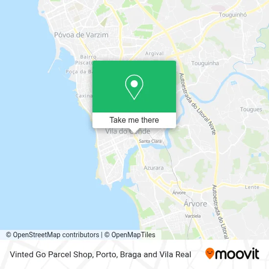 Vinted Go Parcel Shop map