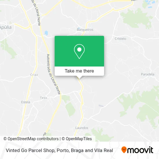 Vinted Go Parcel Shop map