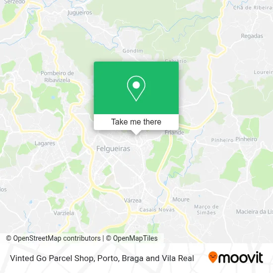 Vinted Go Parcel Shop map
