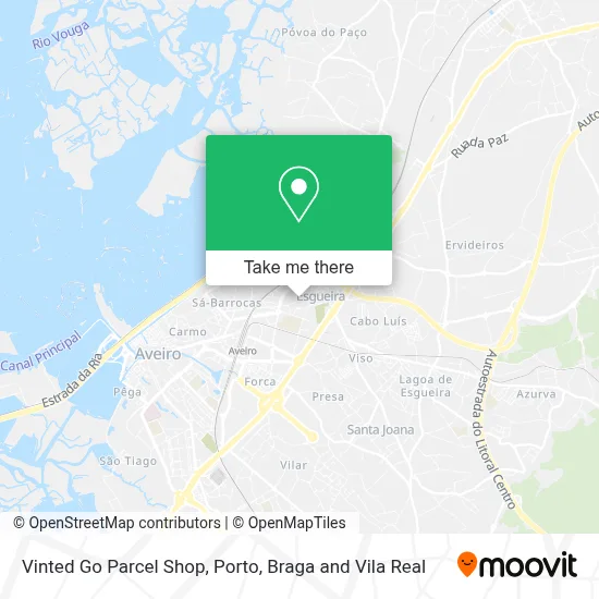 Vinted Go Parcel Shop map