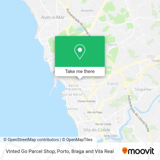 Vinted Go Parcel Shop map