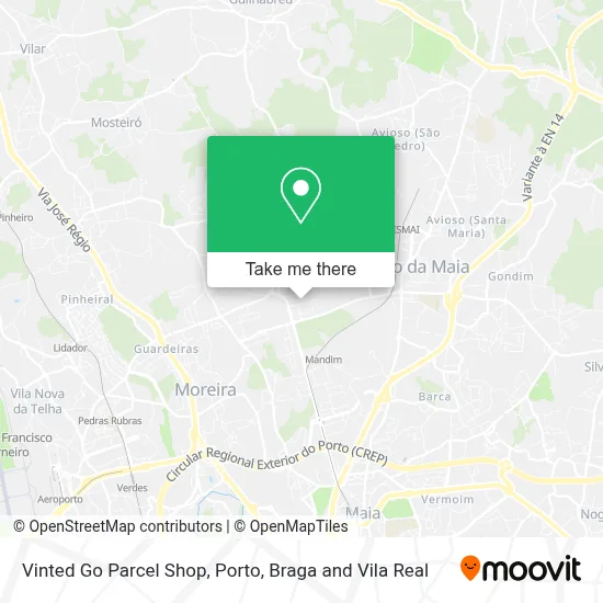 Vinted Go Parcel Shop map
