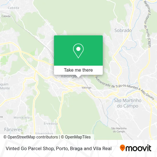 Vinted Go Parcel Shop map
