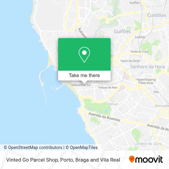 Vinted Go Parcel Shop map