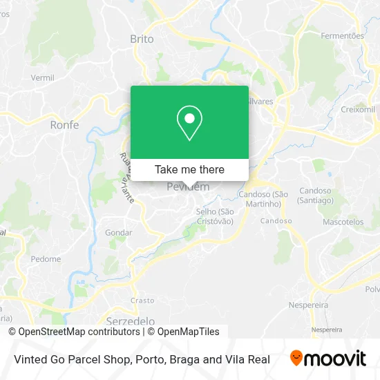 Vinted Go Parcel Shop map