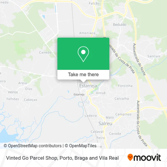 Vinted Go Parcel Shop map