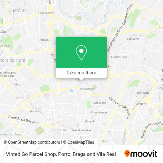 Vinted Go Parcel Shop map
