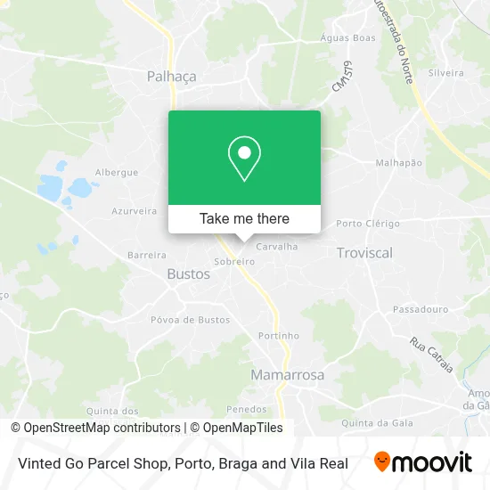 Vinted Go Parcel Shop map